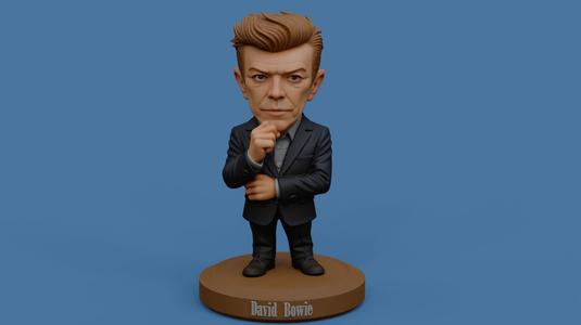 Bowie Tin Machine Chibi fan art figure and keychain