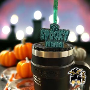 Spooky Mama With Ghost straw topper