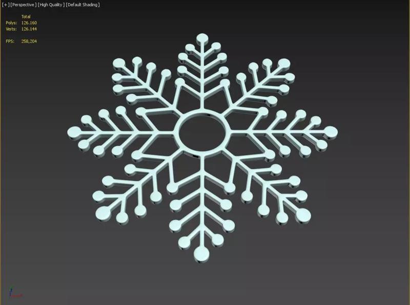 Snowflake Shape 3D Printing Model