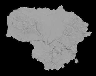 Topographic Map of Lithuania – 3D Terrain