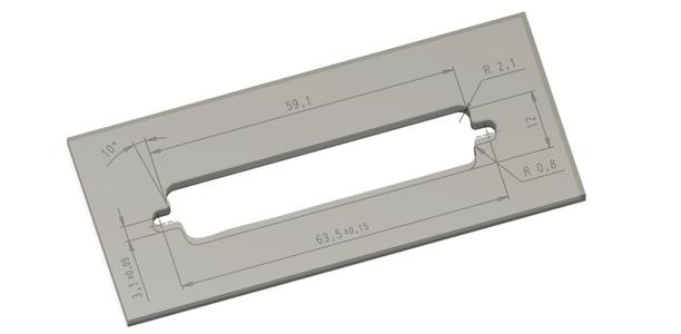 DB37 drill cutout template