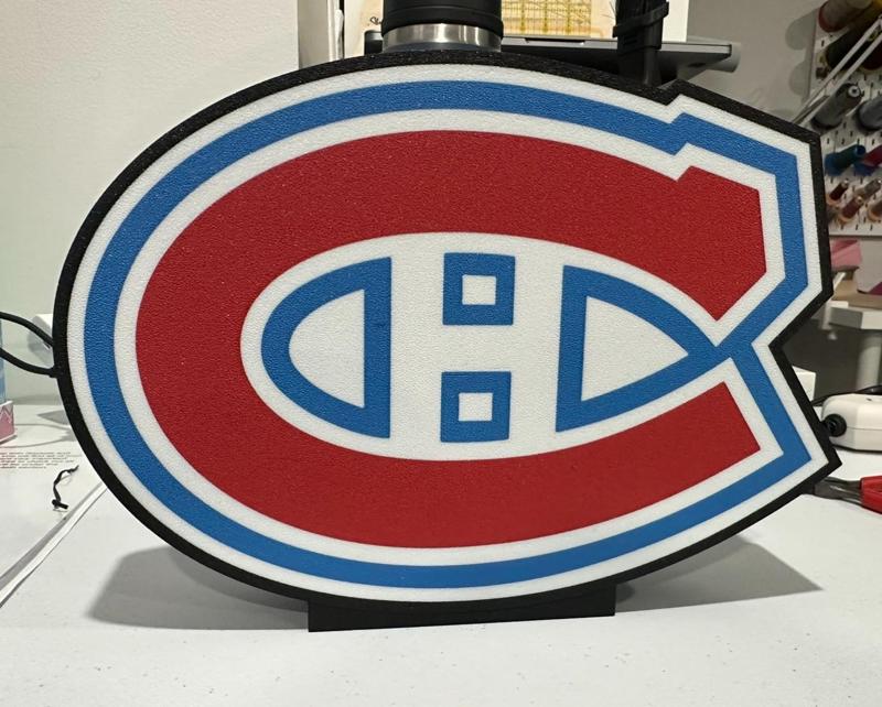 Montreal Canadiens Logo Light Box with Stand