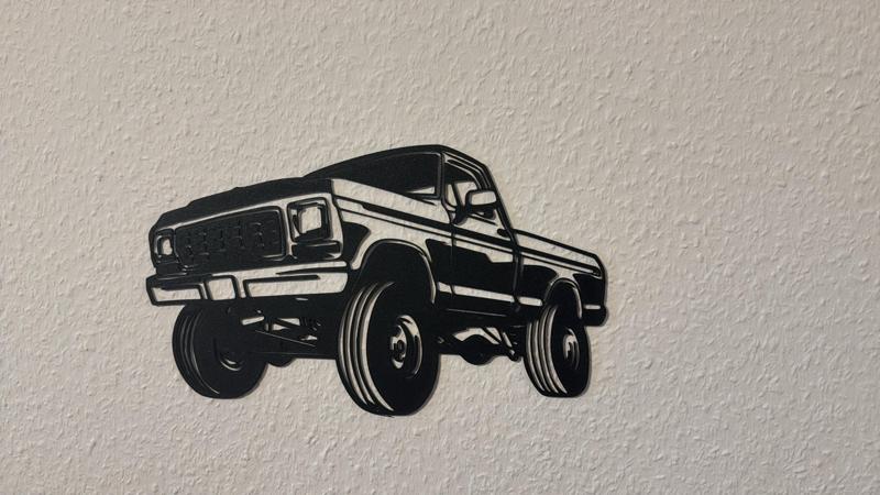 Silhouette mural old Ford F 150