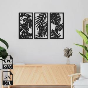 Leaves 2D Wall Art STL SVG