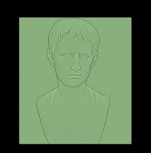 Augustus Caesar Portrait wall art, bas relief art, wall art for 3d printing, bas-relief, antique art