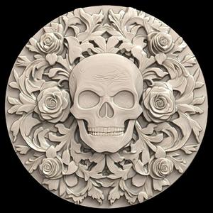 3D Model STL File for CNC Router/Laser & 3D Printer Skull 1
