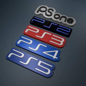 PSOne, PS2, PS3, PS4 and PS5 PlayStation logos