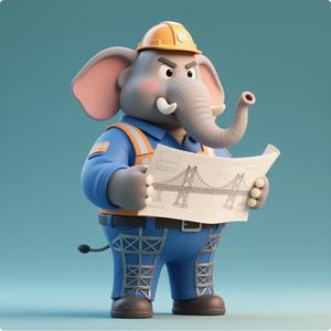 Elephant construction workers