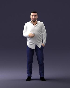 000224 Casual Male Character with Drink 1121
