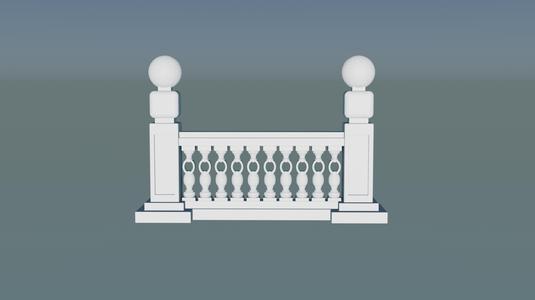 3D Concrete Balustrade