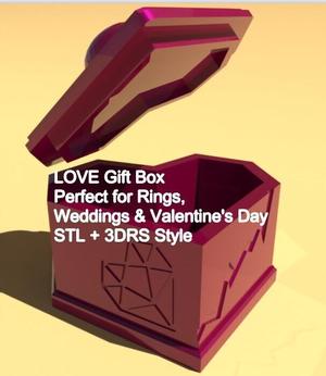 Polygonal Heart Gift Box - LOVE Jewelry Case STL Heart Shaped Gift Box - STL model for jewelry and gifts