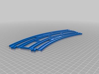 Quad track outer curve rail Ver.2 for PlaRail