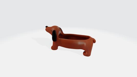 Dachshund flower pot - 3d printable