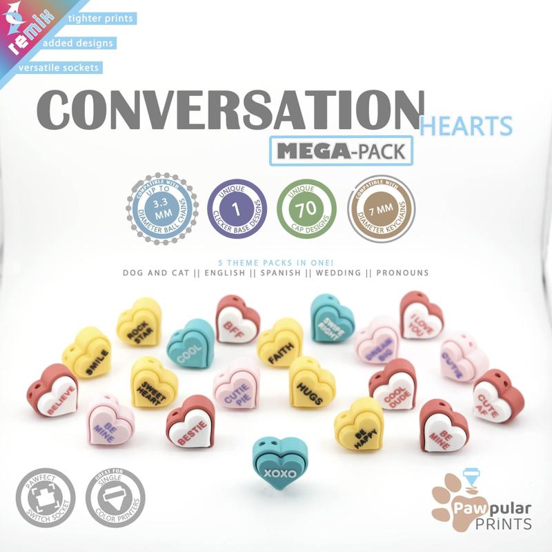 Conversation Heart Remix MEGA-Pack - Fidget Keychain [PRIVATE USE ONLY] ❤️🍬
