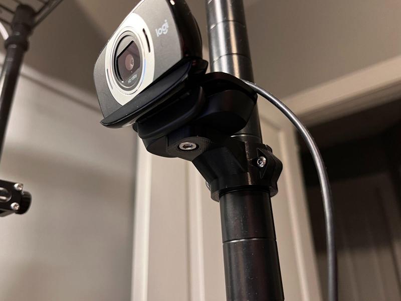 Webcam wire shelving pole mount