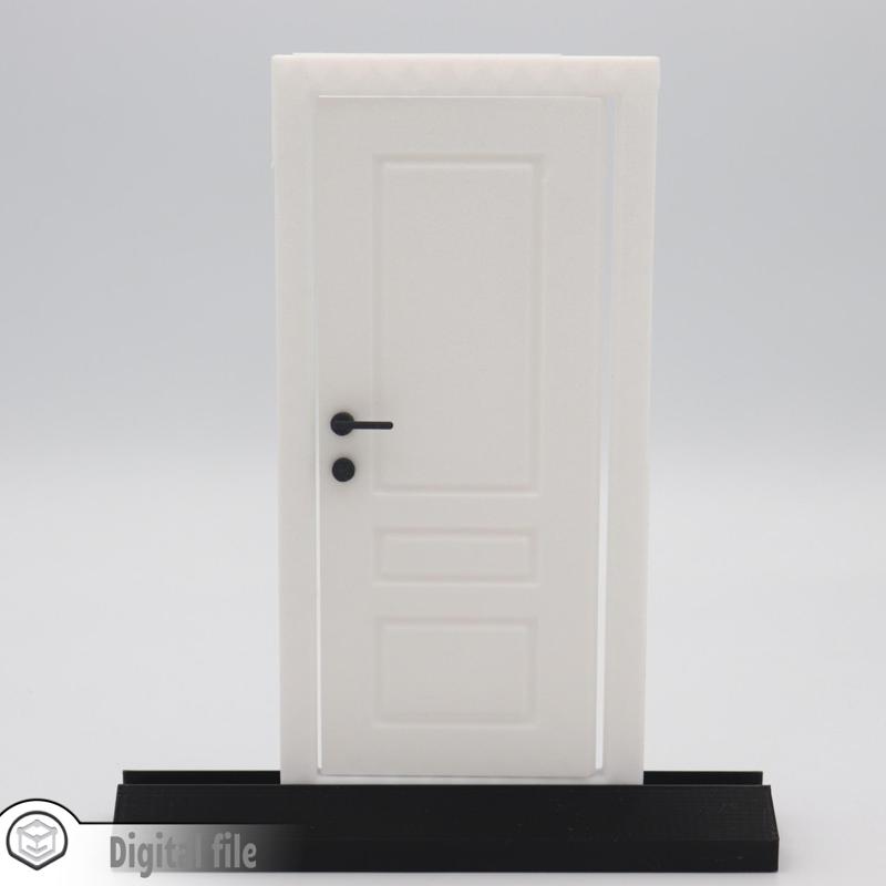 1:12 miniature Functional Door style 4 3d stl file
