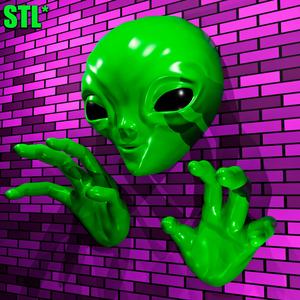 ALIEN WALL MOUNTED | Alien Plaque | UFO | NO SUPPORTS