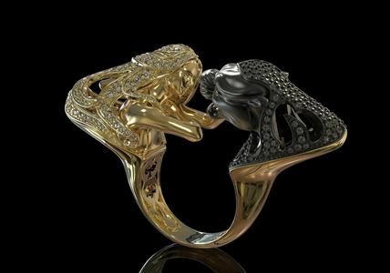 Woman and Tiger Ring