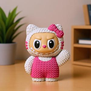 Hello Kitty X Labubu Knitted - Crochet - No Supports