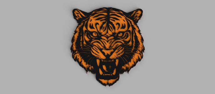 Angry Tiger Angry Head Logo Picture Wall