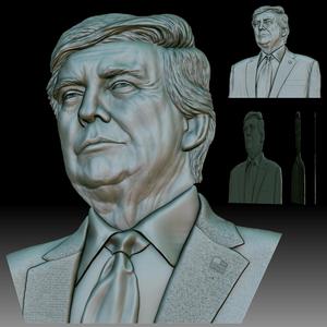Donald Trump portrait 3D model CNC STL coin medal