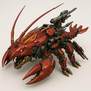 Mecha Lobster Destroyer - Armored Cyber Crustacean with Heavy Cannons