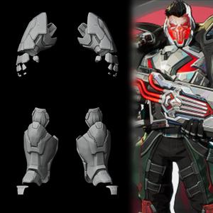Punisher 2099 - Arms and Legs Armors - Marvel Rivals Cosplay Prop