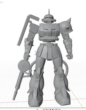 Zaku II with articulated arms legs waist head