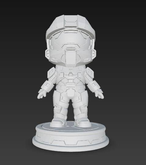 Legendary Spartan in Cute Form: Chibi Master Chief 3D Printable Figure