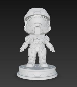 Legendary Spartan in Cute Form: Chibi Master Chief 3D Printable Figure