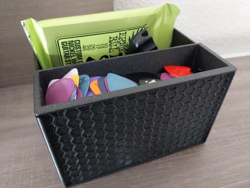Guitar picks and strings box