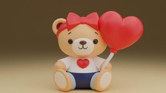 Bear valentine figure