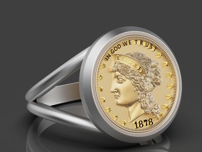 Morgan silver Dollar coin ring