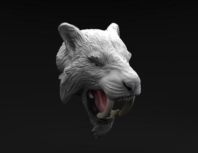 Smilodon Sabertooth tiger head