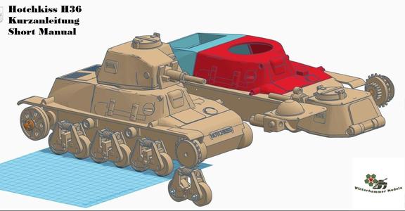 french Hotchkiss H36 RC Tank 1:16