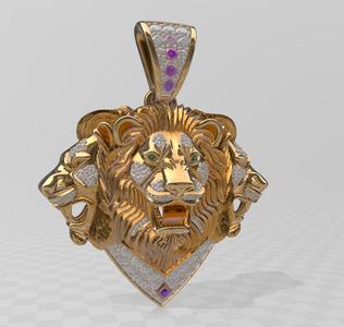Lion Face Pendant Keychain