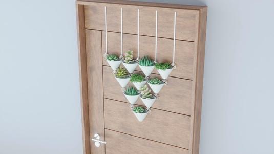 Triangular hanging flower pots - no nails needed