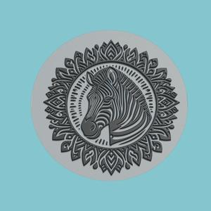 Zebra Medallion Zebra 3d Print Model