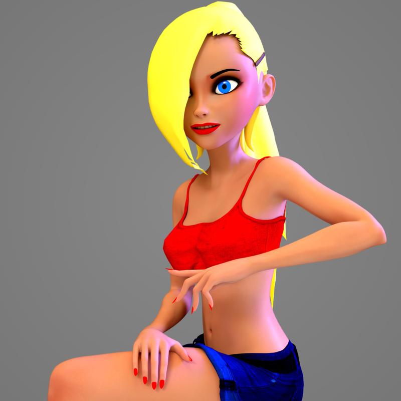 Cartoon Girl Statuette