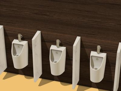 Miniature Urinal 1/12 scale for Doll Funiture, Doll House