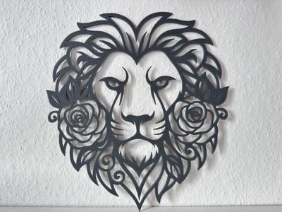 Wall Decor Floral Lion