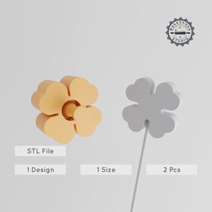 Clover Cake Pop Mold, Lucky Shamrock Leaf Design, 2-Piece STL Bundle for 3D Printing