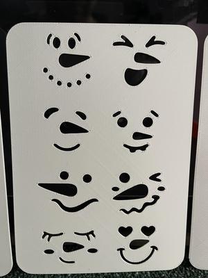 Snowman Faces -Template Stencil for draw and paint