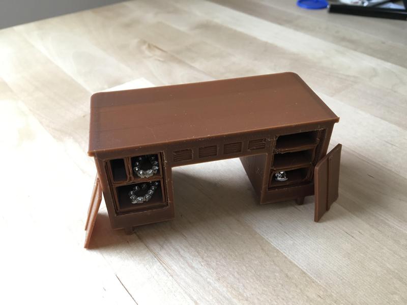 1940s Desk with Secret Compartments (1:18 scale)
