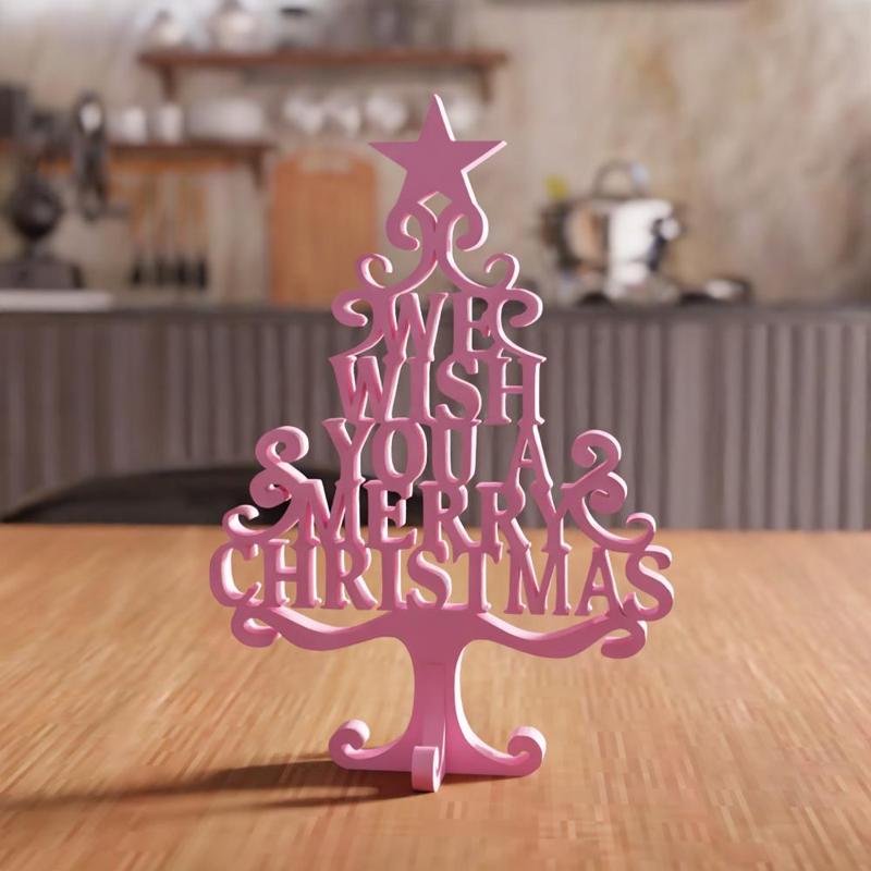 3D We Wish You A Merry Christmas Tree STL File - 217