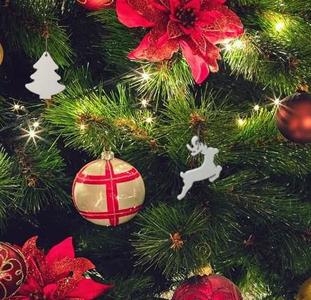 Christmas tree and reindeer decorations