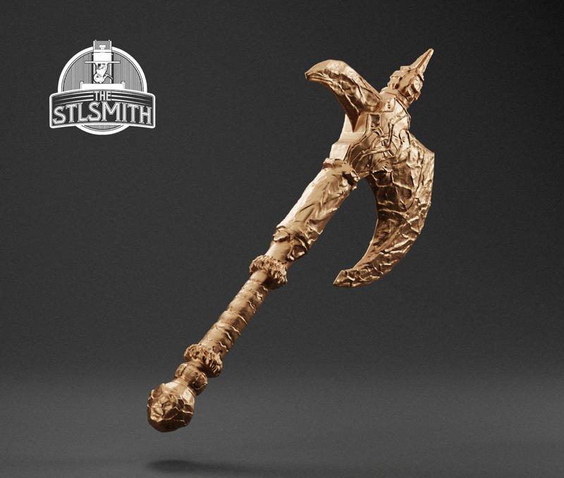 Stalhrim War Axe Skyrim Life Size Prop STL