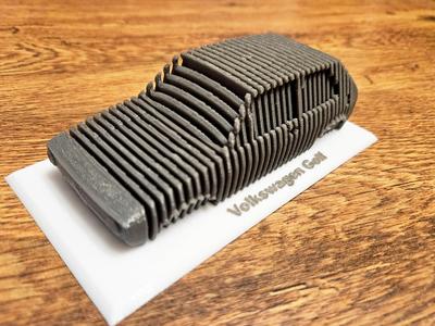 Volkswagen Golf I Layered Sculpture Print-in-Place