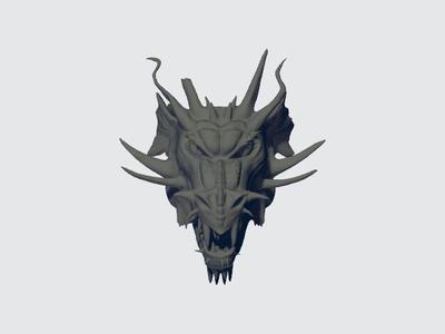 Red dragon head old school