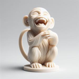 544 Laughing Monkey - 3D Printed Full-Figure Statue, sculpture, sculpture, monkey, monkey, witch, serpent, fantasy, art, wooden, dragon, dnd, cat, monster hunter, dog, totem, totemic